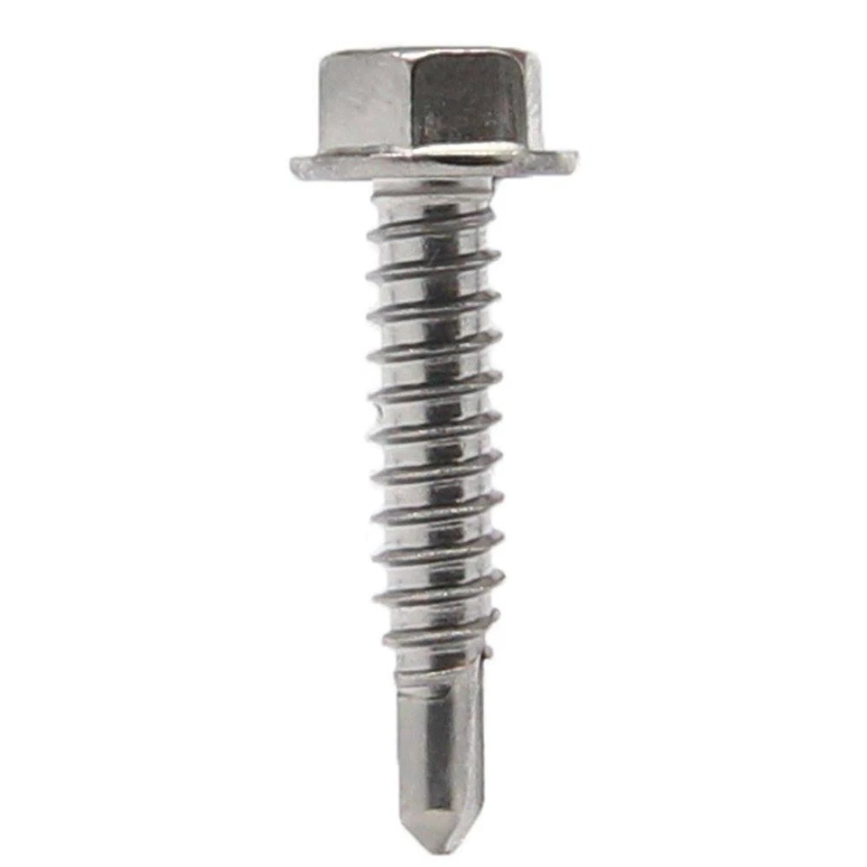 #14 Hex Washer Head Self Drilling Sheet Metal Tek Screws 410 Stainless Steel - Image 3 of 4