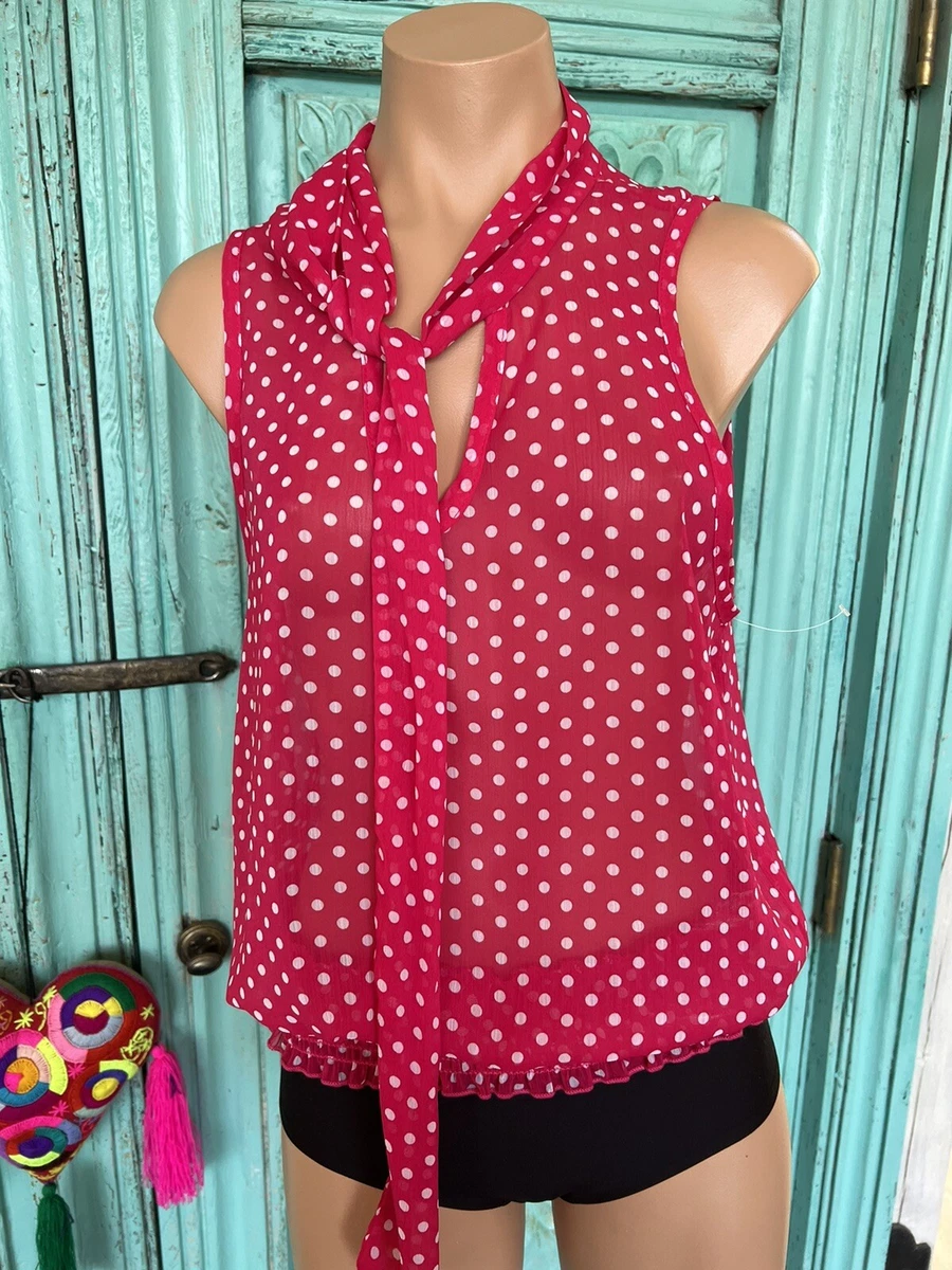 sleeveless polka dot top