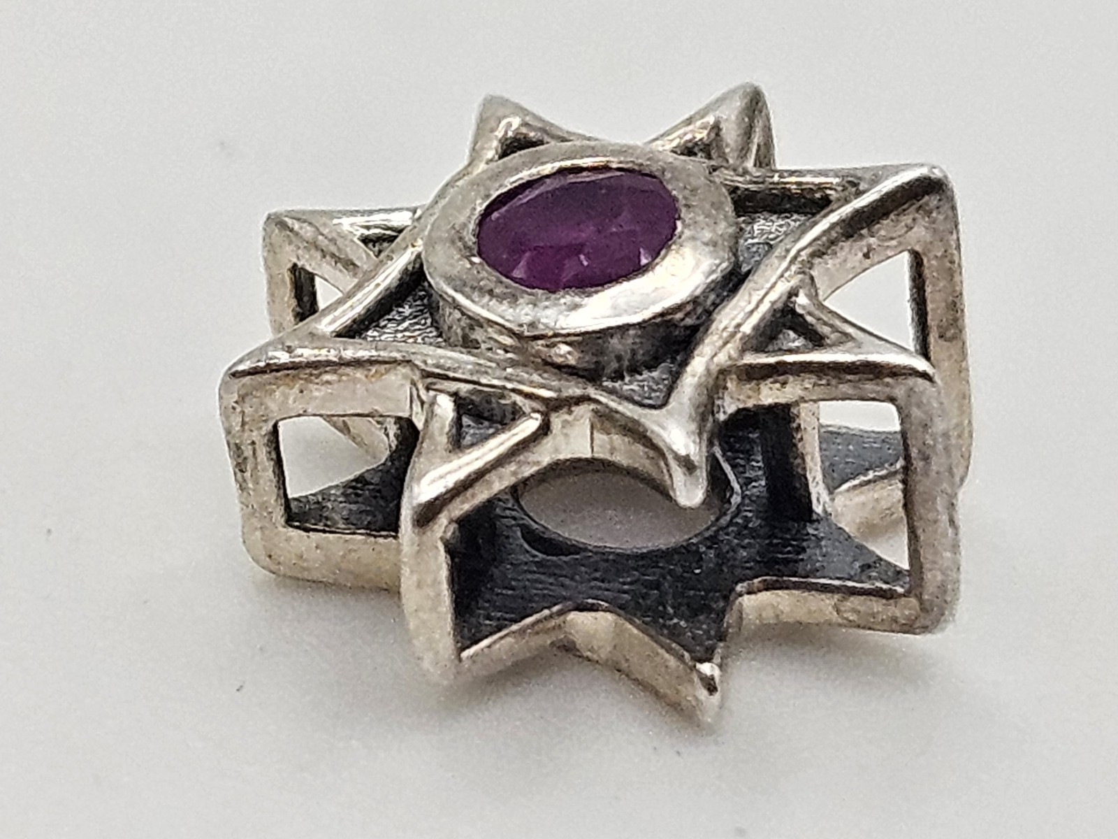 Sterling Silver Ruby Star Small Slide Pendant - image 6