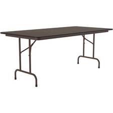 Correll 36"W x 96"D Melamine Wood Top Folding Table in Walnut