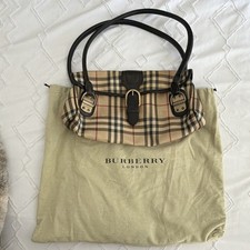 Burberry Nova Check Plaid Shoulder Bag w/ Dus...
