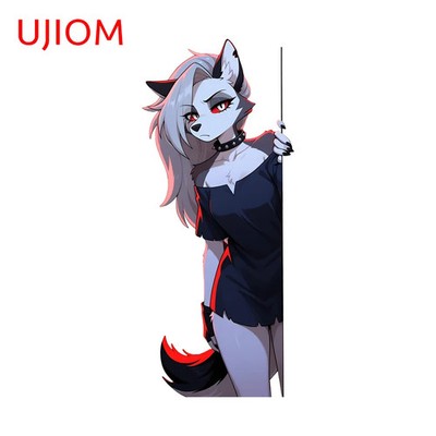 UJIOM Loona Peeking Anime Character Wall Sticker Kawaii Vinyl Decal Wallpaper