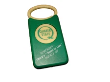 Vintage Quaker State Oil Advertising Keychain Holder "Live And Buckle Up" Nice!