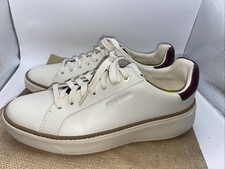 Cole Haan Grandpro Women's Topspin Sneaker, White, Burgundy Size 8 B Rare Color