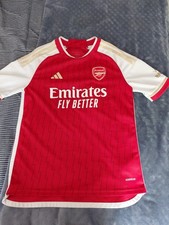 Image of Arsenal Home Shirt 2023/24 Adidas Junior Kids Age 13-14 Years 164cm Gold Trim