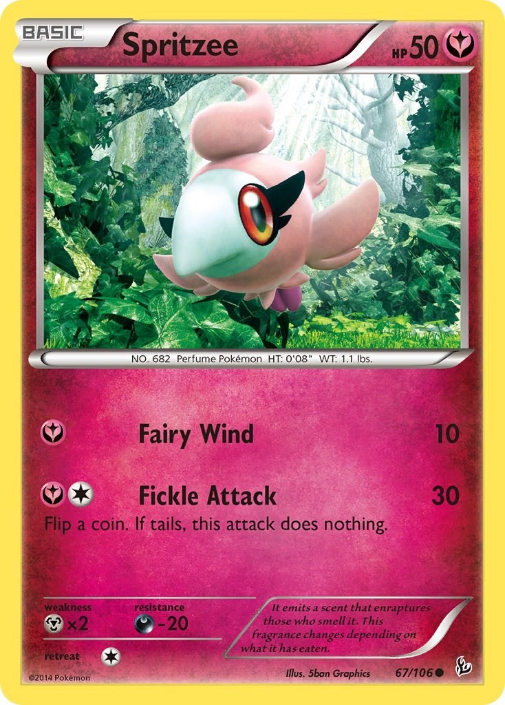 Spritzee (67/106) Reverse Holofoil Common NM FLF XY - Flashfire Pokemon TCG