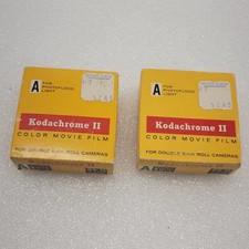 2 Pack KODACHROME II Color Movie Film For Double 8mm Roll Cameras Exp 1968
