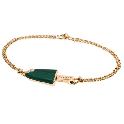 BVLGARI Gelati Malachite Diamond SM Bracelet K18 Pink Gold Ladies