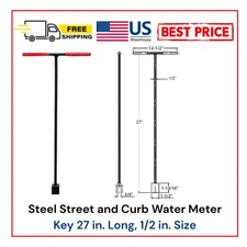 Steel Street and Curb Water Meter Key 27 in. Long, 1/2 in. Size
