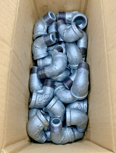 1/2" Galvanized Iron Steel 90 Degree Street Elbow G2540050 Threaded Qty 60 New