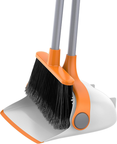 PEGGY PERFECT Set Scopa E Paletta Con Manico Lungo 97 Cm - In Legno Di Faggio E Crine Di Cavallo, Bordo In Gomma, Ergonomico - 2