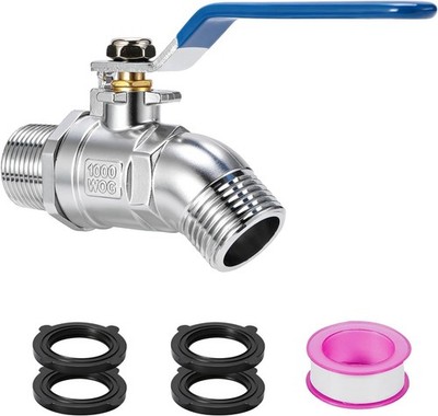 Rain Barrel Spigot Kit High Flow Water Barrel Faucet 3/4''NPT to 3/4''GHT 304 L...