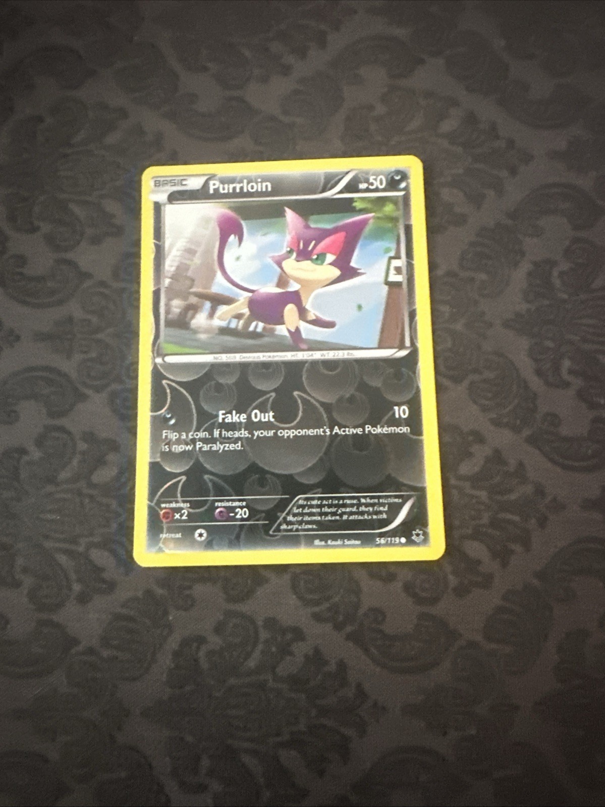 Pokemon TCG Purrloin XY Phantom Forces 56/119 Reverse Holo Common Card