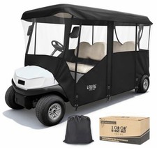 4 Passenger Golf Cart Enclosure - Universal Golf Cart Cover black 86" Roof Fit