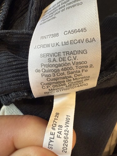 J.Crew 484 Slim Fit Men's Corduroy Pants Navy Size 31x30 EUC - Picture 10 of 11