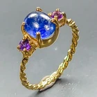 Handmade jewelry Blue Sapphire Ring 925 Sterling Silver Size 6.5 /R464485