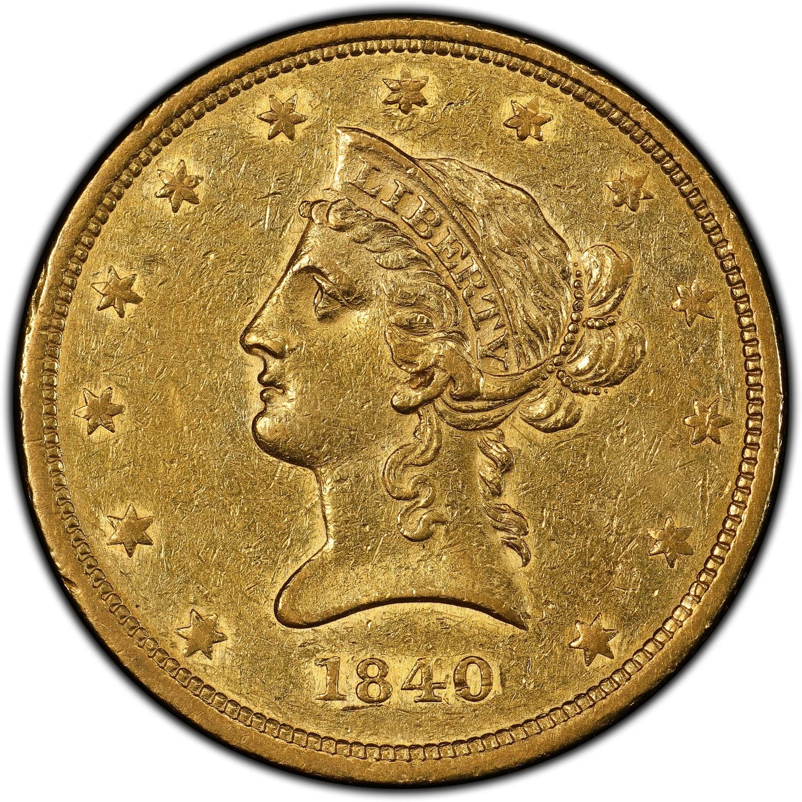 1840 $10 Liberty Head Eagle PCGS AU55