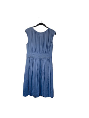 Boden women s Selina blue Sleeveless covered button dress 8