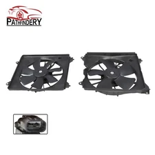 2PCS AC Condenser Radiator Cooling Motor Fan Fits Honda Accord Touring 2013-2017