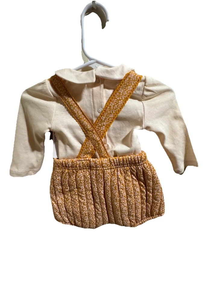 Baby Girl Suspender Romper 6M – Holiday Outfit –Sof Cotton Sleeveless Romper Set - Image 2 of 3