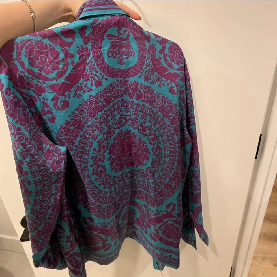 Camisa de seda auténtica para hombre Gianni Versace talla GRANDE (Italia)- ¡EXCELENTE! Foto 2 de 4