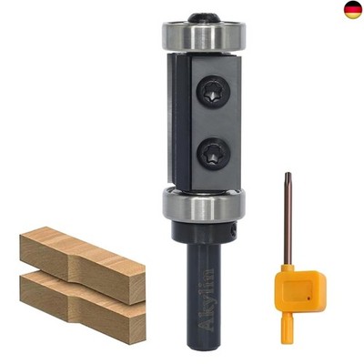 AKYLIN Wendeplatten Bündigfräser 8mm Schaft?2-seitigen Austauschbare Hartmetall