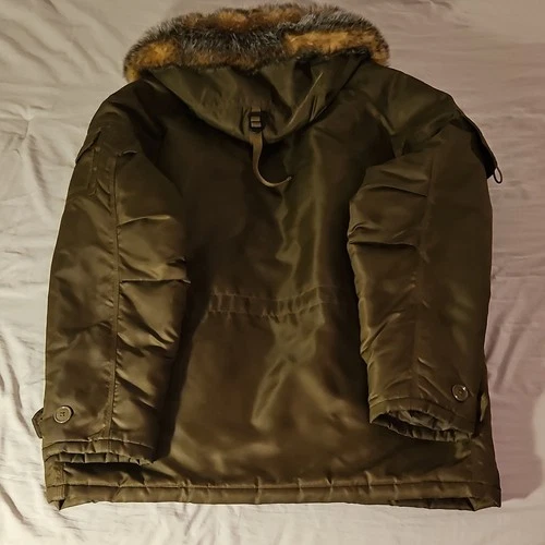 Vintage Y2k GAP Hooded Parka Snorkel Men's L Army Green image 10