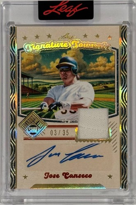 #ad 2025 Leaf Seasons In The Sun Jose Canseco Patch Auto 35 Signature Souvenir $44.99