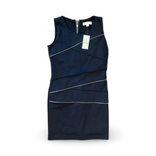 Michael Kors Women's Blue Sheath Sleeveless Knee Dress Size 4 Cocktail Party NWT