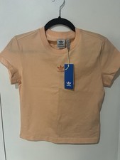NWT Women s Adidas Essentials Slim T-Shirt Size Small Originals Tee Peach