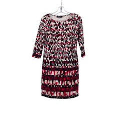 Nine West Multicolor Print Sheath Dress 3/4 Sleeve Womens Size 4
