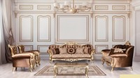 Sofagarnitur 3+3+1+1 Sitzer Couchtisch Sofa Sofas Sessel Luxus Garnitur Set 5Tlg