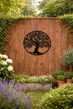 Large 50cm Wall Art Black Tree of Life Birds Garden Decoration