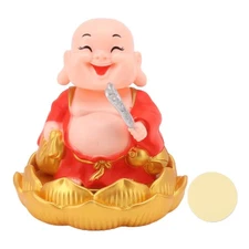 Atyhao Solar Buddha Statue Toy Home Decorati Shaking Fan Car Ornament Decorat...