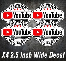 Calcomanía mecánica YouTube certificada X4 2,5 ventana caja de herramientas pegatina divertido coche camión