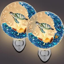 2 Pcs Plug in Seashell Night Light Ocean Sea Animal Decorative Night Light Pl...