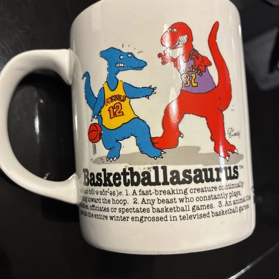 Taza de baloncesto Baloncesto ASaurus Galbraith 1986 Talking Tops Dinosaur Saurus Foto 3 de 4