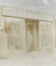 Illinois Plumber JZ Royer Storefront Rockford Steam & Gas Plumbing Antique Photo