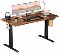 Rustic Brown 24"x55" Adjustable Standing Desk with Cable Management