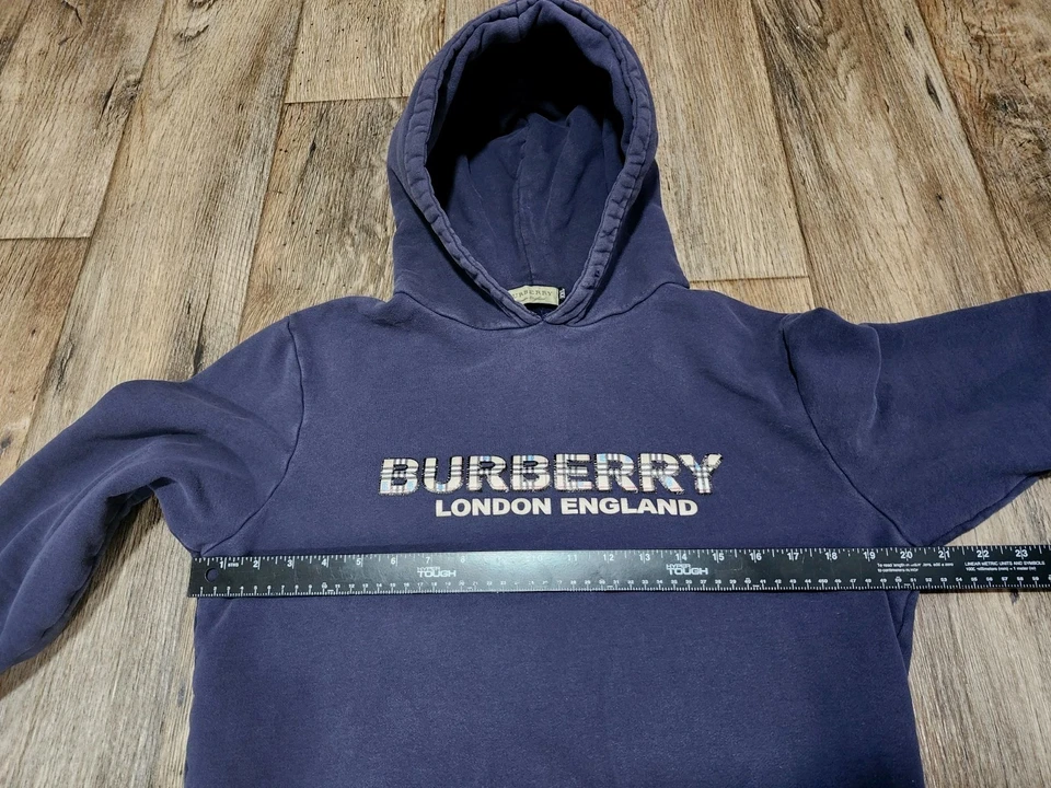 Burberry Hoodie Nova Check London Juniors 2XL 2X Large Logo Sweatshirt XXL Y2K - Image 3 of 4