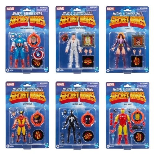 2025 Marvel SECRET WARS Retro Carded Legends Set of Six 6" Hasbro Action Figures