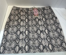 New Boohoo Women’s 12 Tan/Black Snake Print Midi Pencil Skirt NWT