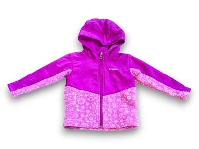 Columbia Steens Mt II Overlay Fleece Jacket Purple Hooded Toddler Girls 18-24m