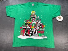 NEW with Tags Looney Tunes green Christmas Holiday Vintage 1996 Shirt XL Marvin