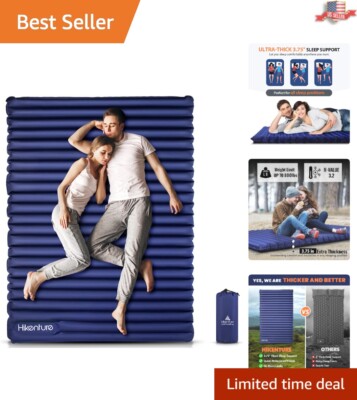 Ultralight 4'' Camping Mat for Couples - Durable and Easy-to-Inflate Sleeping Pad