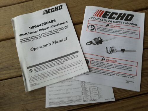 ECHO OPERATOR'S Manual Guide Shaft Hedge Clipper HC Attachment Set of 2 OEM - Afbeelding 1 van 2
