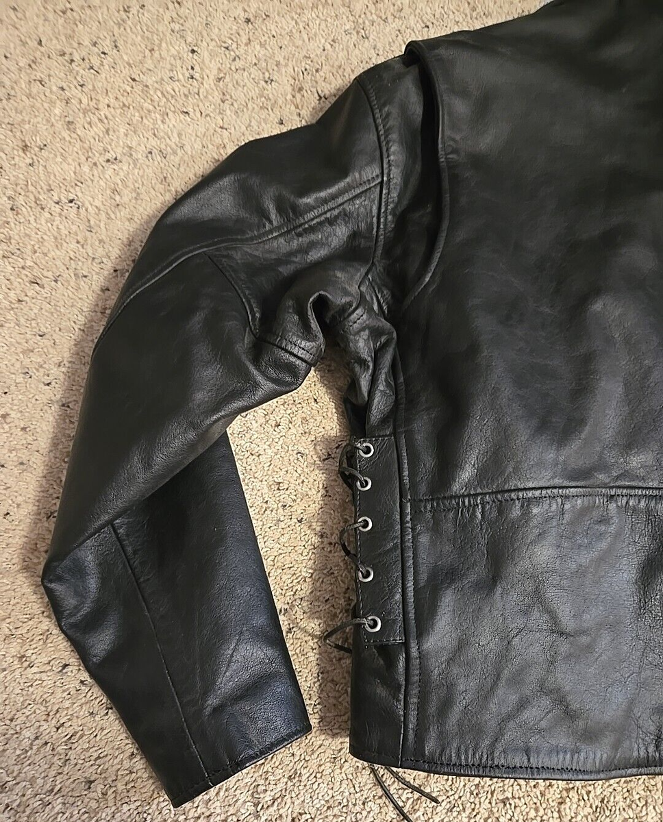 Vintage 46 Interstate Leather Black Motorcycle Jacket Vintage 46 Interstate Leather Black Motorcycle Jacket