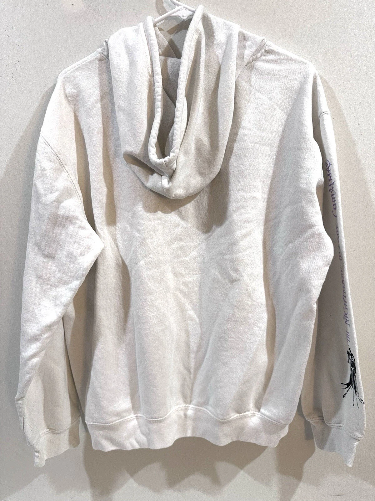 OFF WHITE Felpa con cappuccio manica lunga Disney Nightmare Before Christmas Junior panna taglia XXL (19)