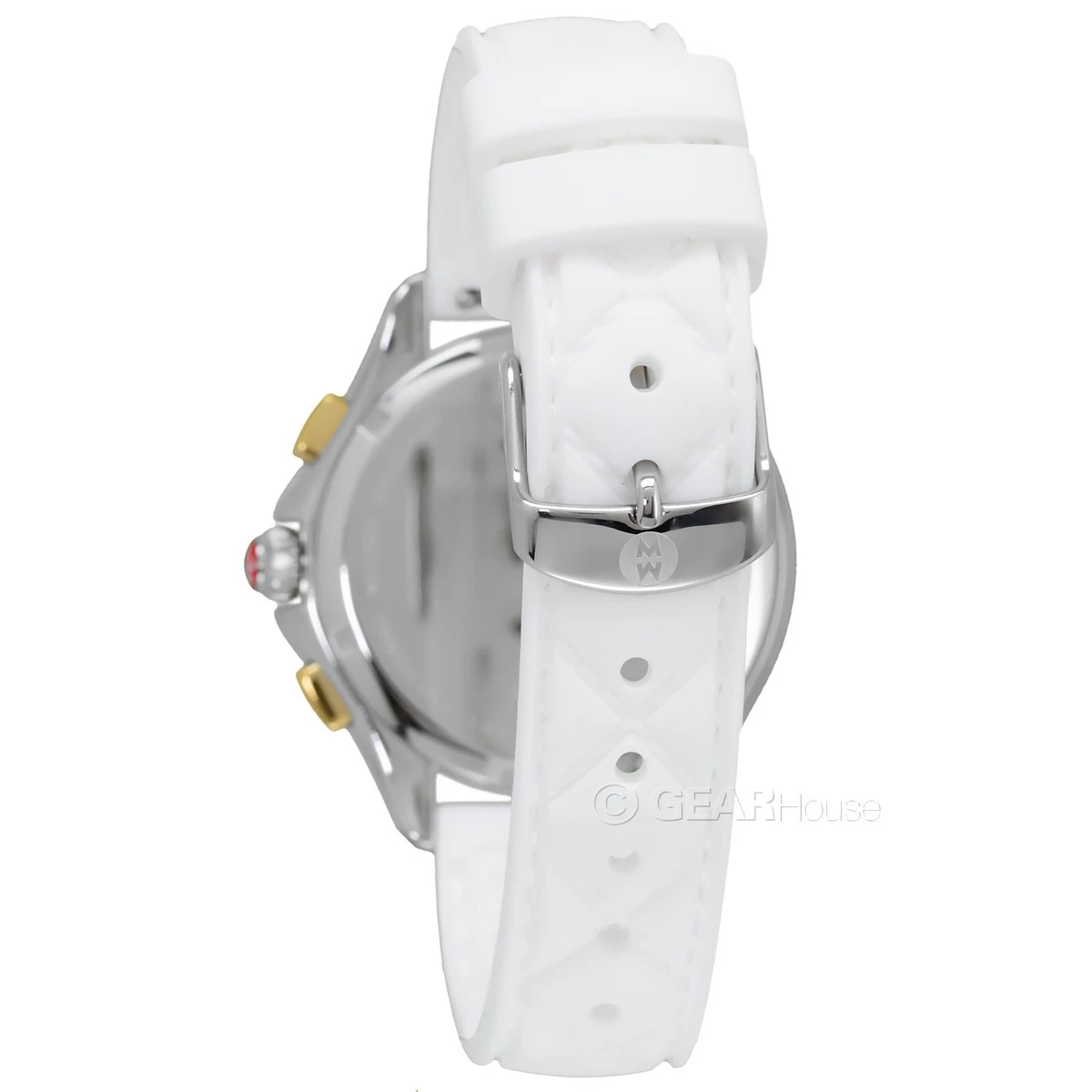 Michele watch deals white rubber band