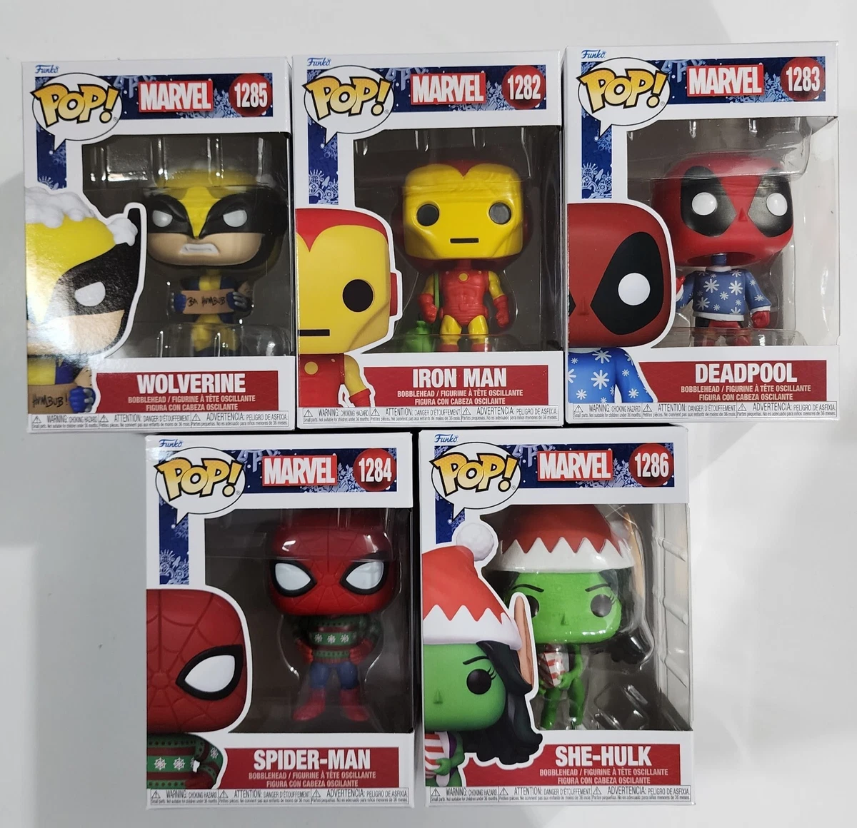 Funko Pop! Marvel Holiday Christmas Set Wolverine, Deadpool, She